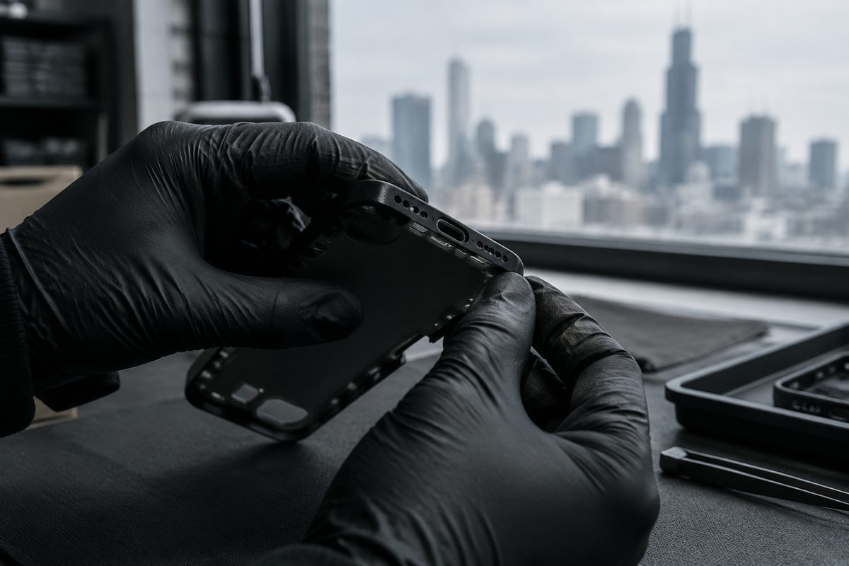 Procurement inspection of smartphone case port tolerances and seam finishes